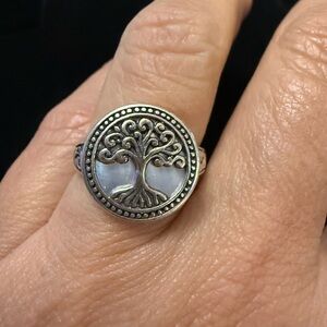 Sterling Silver Mother of Pearl Tree of Life Ring